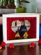 Personalizowana Ramka 3D "Nasza Miłość" – Minifigurki, Róże i Wasze Zdjęcie