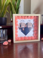 Personalizowana Ramka 3D "Różane Serce" – Wasze Zdjęcie w Eleganckiej Oprawie