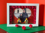 Personalizowana Ramka 3D "Nasza Miłość" – Minifigurki, Róże i Wasze Zdjęcie